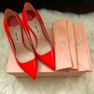 Miu Miu Glitter Sole Vernice Heels size 36